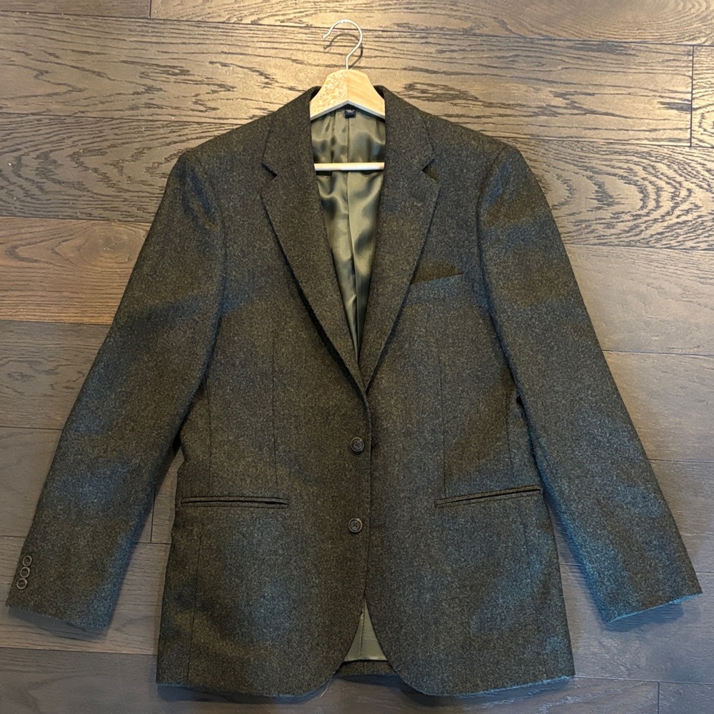 J. Crew 40R Ludlow Dark Green Men's Wool Blazer - Like New